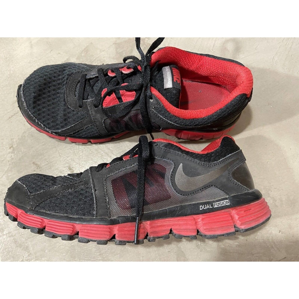 Nike Dual Fusion ST 2 454240-004 Youth 6.5/Women’s 8 Running Shoes Black/Red